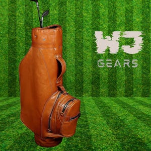 Luxus-Leder handgefertigte Golfschlägertasche mit 4 Fächern, einzigartiges Golfer-Kit mit zusätzlichen Taschen, Geschenk für die Trauzeugen.