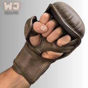 Genuine Leather MMA hybrid shooter gloves, Professional MMA grappling gloves, Boxing gloves for training, Gift for boxers.