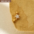 18/16G Tiny Star Titanium Labret • Threaded Flat Back Earring • Tragus Stud • Helix Stud • CZ Stud • Cartilage Stud • Nose Piercing Stud