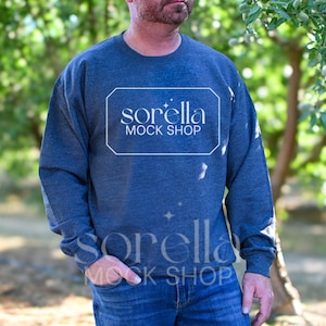 Gildan 18000 Mockup, Gildan Dark Heather Sweatshirt Mockup, Sweatshirt Model Mockup, Gildan Dark Heather, 18000 Sweatshirt Male Mockup