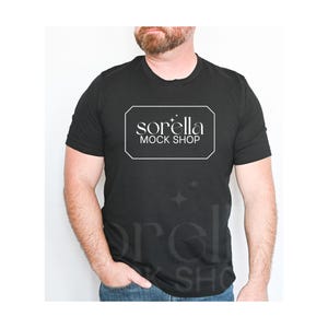 Bella Canvas 3001 Black Tshirt Mockup | 3001 Mens T-shirt Mock-up | Real Male Model Mock | Bella Canvas 3001 Black | BC3001 Male Mockup