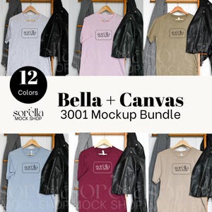 Bella Canvas Tshirt Mockup Bundle, Bella Canvas 3001 Mockup Bundle, Styled Hanging Mockup Bundle, Bella Canvas Bundle, BC3001 T-Shirt Bundle