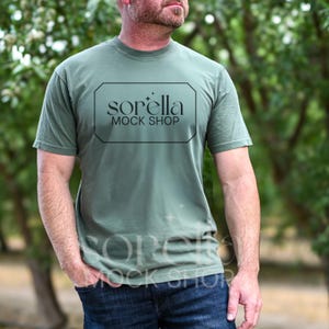 Comfort Colors 1717 Moss Tshirt Mockup, Comfort Colors 1717 Moss, c1717 Moss Tshirt Mockup, Comfort Colors Model Mockup, Male Model Mockup,