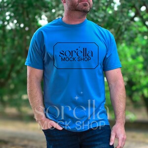 Gildan 5000 Indigo Blue Tshirt Mockup, Gildan 5000 T-Shirt Mockup, Gildan Indigo Blue Mockup, Real Male Simple Mockup, Mens Front Mockup