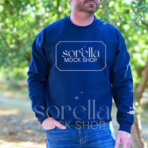 Gildan 18000 Mockup, Gildan Navy Sweatshirt Mockup, Sweatshirt Model Mockup, Gildan Navy Sweater, 18000 Navy Sweatshirt, Simple Male Mockup