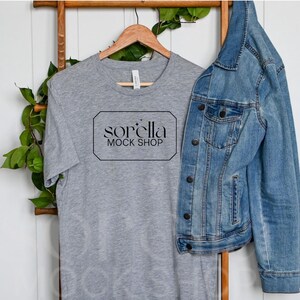 Bella Canvas 3001 Mockup, Bella Canvas Athletic Heather Mockup, Hanging Tshirt Mockup, Lifestyle Mockup, Boho Hanging Tshirt, Real Mockup