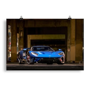 Blue Ford GT Poster