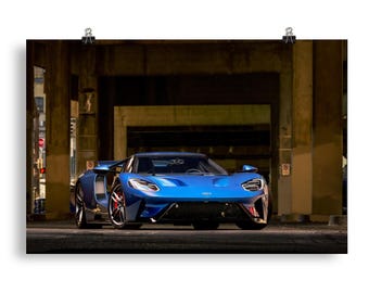 Blue Ford GT Poster