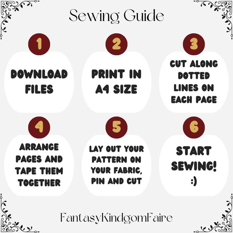 Medieval Viking Dress Pattern With Pockets XS-4XL | A4 US Sizes 2 to 30 | Renaissance Attire (Digital Download) image 3
