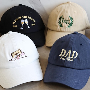 Anpassad broderad text eller design basebollkeps, anpassad solskyddsmedel för pappa, systrarkeps, svensexapresent, present till honom och henne