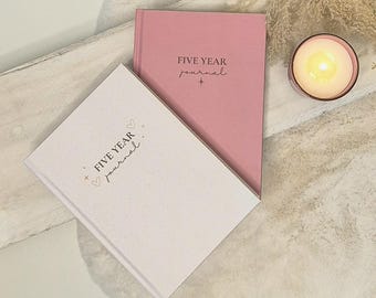 Luxury Pink or Beige Five-Year Memory Journal: 365 Days of Reflection | Planner | Selfcare | Wellness | Aesthetic Gift for Her, Line a Day