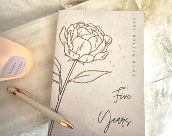 Soft Cover Five-Year Memory Journal: 365 Days of Reflection | Planner | Selfcare | Wellness | Aesthetic Gift Her, Line a Day