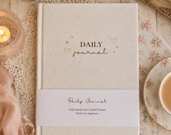 Luxury Daily Journal | Guided Gratitude & Self-Care Journal | 5 Minute Daily Reflection | Undated Hardcover Wellness Journal | Gift for Her