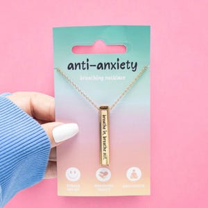 Mindful Breathing Necklace, Pendant, Chain, Self Care Gift, Anti Anxiety, Stress Relief Tool, Gift, For Her