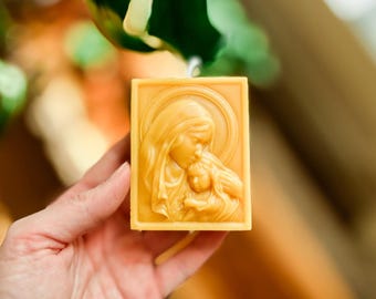 Mary and Jesus Beeswax Candle