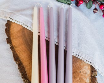 Muted tone Beeswax Advent Candles