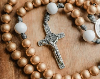Handmade Paracord Wall Rosary: Large family St. Benedict Rosary