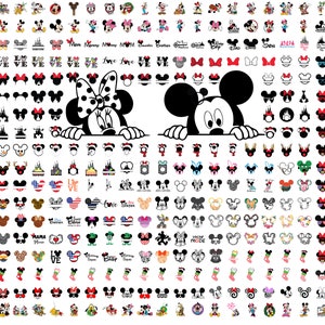2375 Musse Pigg SVG, Svg-filer för Cricut, Mus SVG, Musse Alla hjärtans dag-paket, Musse och Mimmi kärlek Clipart, Minie Mickey Svg