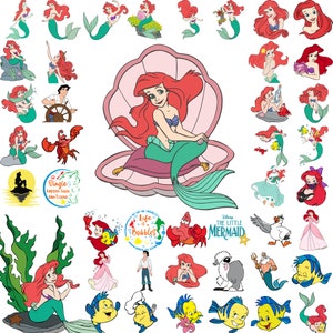 Little Mermaid SVG bundle, Ariel Clipart, Little mermaid Png, Princess, Layered Ariel Little Mermaid Svg Bundle,  Instant Digital Download
