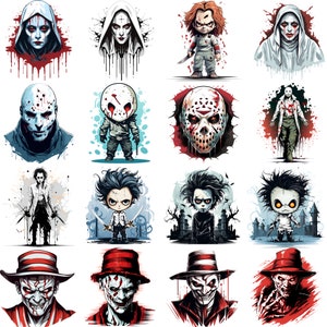 Halloween Character Png Bundle, Horror Characters Png Bundle, Horror Friends Png Horror Bundle PNG, Horror Movie PNG, Halloween Png