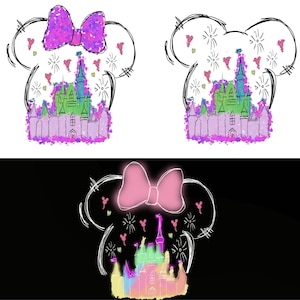 Watercolor Mouse Castle Png Bundle, Mouse Ear Castle Png, Retro Colorful Castle Png, Sublimation Design Png, Magic Kingdom Png, Sublimation