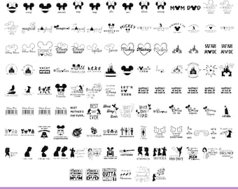 Mickey & Minnie Familienreise zwart, magisches Königreich Urlaub, süßes Mousehead Schloss, Vacay Mode Clipart, 2026 Familienkader, digitaler Download