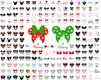Mouse Vector SVG Bundle, Mickey and Minnie Inspired SVG Bundle, clipart, Mickey Minnie Mouse Outline, Mouse Ears Svg, Instant Download