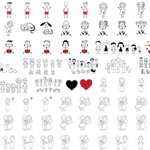 Stick Familie SVG Bundle Stick Familie Schneidedateien Huge Pack von Stick Figur SVG Stick Menschen Familie Clip Art Instant Download, Familie Aufkleber