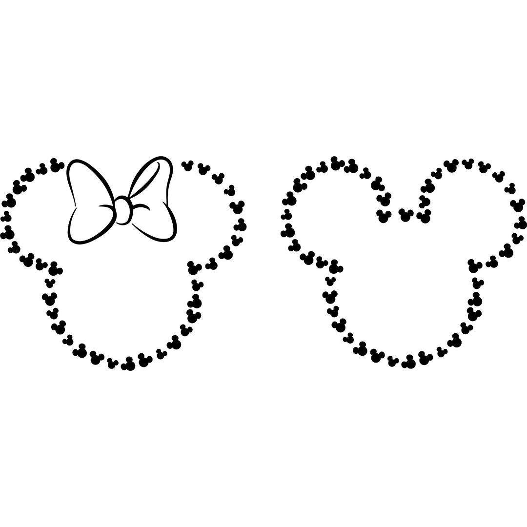 Mouse Heads Monogram SVG, Digital Cut Files in Svg, Dxf, Png and Jpg ...