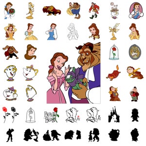 Belle en het beest-svg, belle-svg, beest-svg, prinses-svg, schoonheid en het beest-clipart, belle-svg, beest-svg, Cricut Instant Download