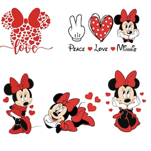 Pacchetto Svg Minnie Mouse, Testa Svg, Camicia compleanno Svg, Tazza Tumbler, File Svg per Cricut, Clipart cartoni animati Minnie Mouse Svg per sublimazione