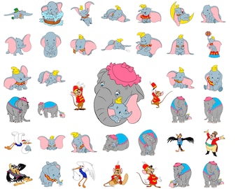 Dumbo SVG Bundle, Dumbo & Timothy Mouse Clipart, High-Quality SVG, PNG Files, Cricut Silhouette Designs, Instant Download