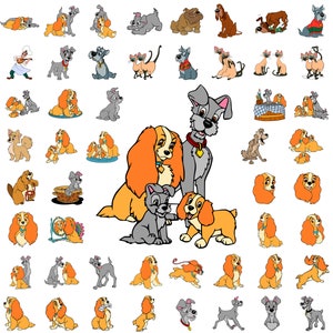 Lady and the Tramp SVG Bundle, Lady and Tramp Svg for Cricut, Lady and Tramp Png, Dog and Puppy Svg, Instant Download - Layered Cut Files