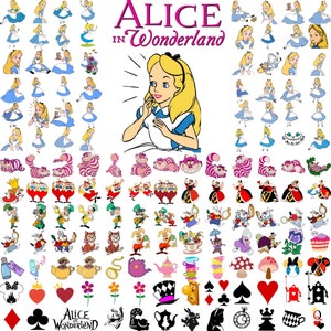 Alice in Wonderland SVG Bundle, Alice SVG, Princess svg, Alice in Wonderland Clipart, Alice in Wonderland digital download, Silhouette