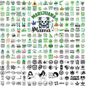 Weed Quote Svg Bundle for Cricut, Cannabis Leaf Cut Files, Stoner Sayings Clipart, Marijuana Art Pack for Shirts and Tumblers, Instant Art