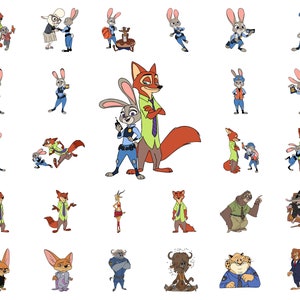 Zootopia Cartoon Movie, Zootopia SVG, Zootopia Clipart, Zootopia Svg Bundle, Zootopia Silhouette, Zootopia Sticker, Instant Download