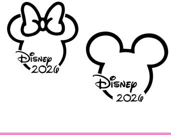 May include: Black and white Disney-themed graphic featuring two Mickey Mouse head silhouettes. One has a bow, the other does not. Both include the text "Disney 2026" in a script font. The bottom of the image has the text "SVG & PNG".