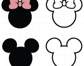 Paquete SVG inspirado en Mickey y Minnie / Camisa Disneyland SVG / Archivo SVG Disneyland Cricut / Esquema de Mickey Minnie Mouse / Descarga instantánea