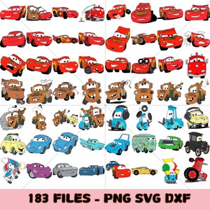 Cars SVG Bundle, cars svg, Lightning McQueen svg, Cars PNG clipart, For cars shirt or birthday, Lightning McQueen Silhouette,Cars Movie Svg