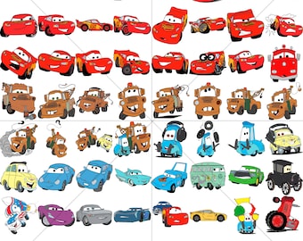 Cars SVG Bundle, cars svg, Lightning McQueen svg, Cars PNG clipart, For cars shirt or birthday, Lightning McQueen Silhouette,Cars Movie Svg