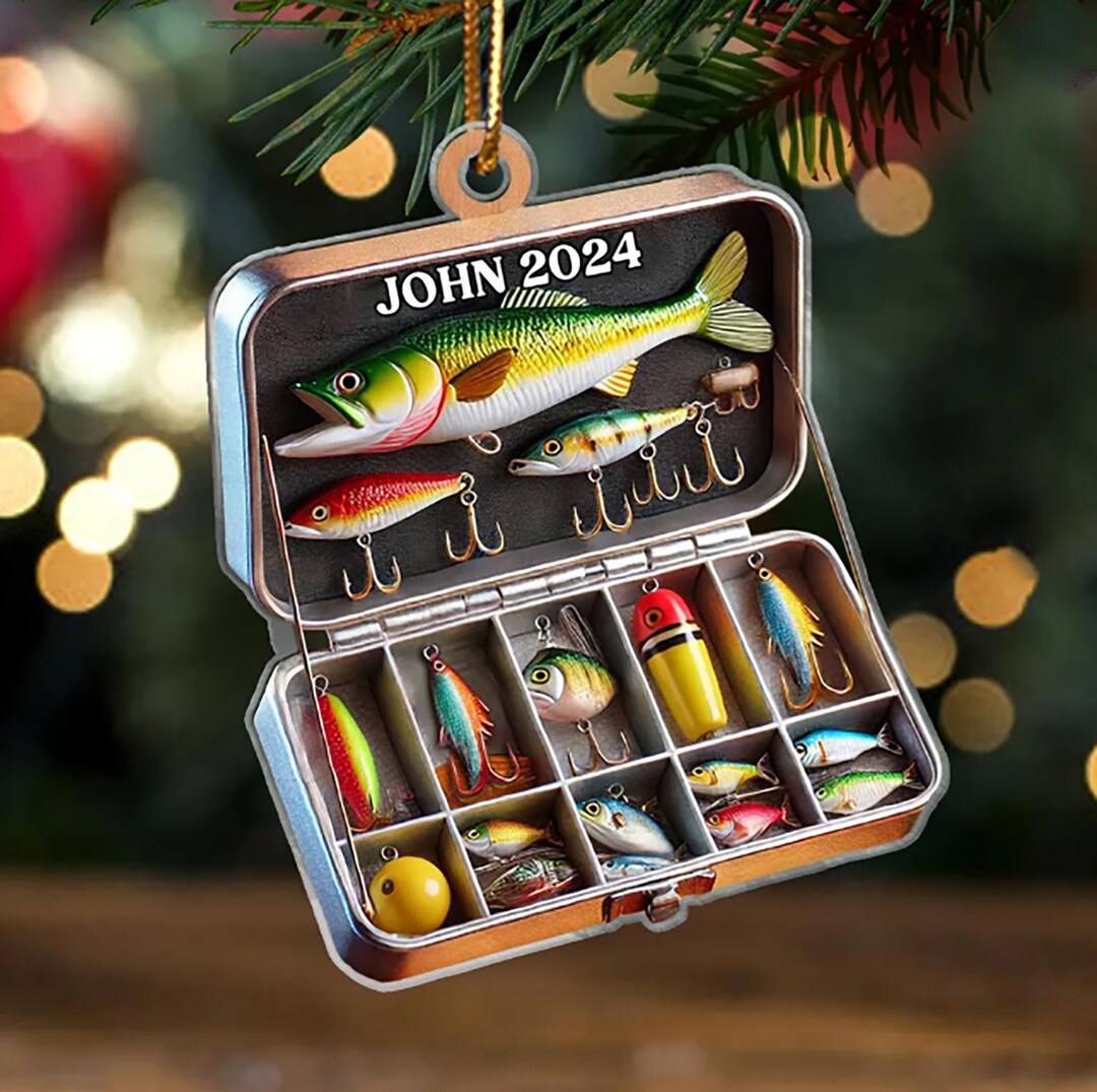 Custom Fishing Tackle Box 2D Flat Ornament, Custom Christmas Ornament ...