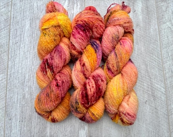 100g Hand dyed Boucle yarn 4ply fingering superwash merino