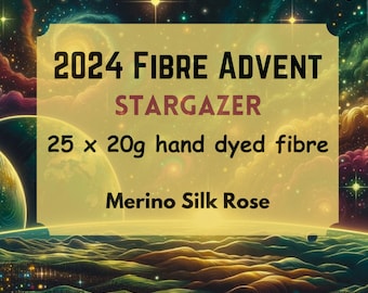 FIBRE ADVENT 2024 Merino Silk Rose 25 day 20g hand dyed spinning fibre