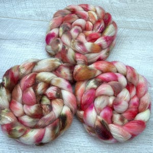 100g shetland silk hand dyed fibre combed tops UK
