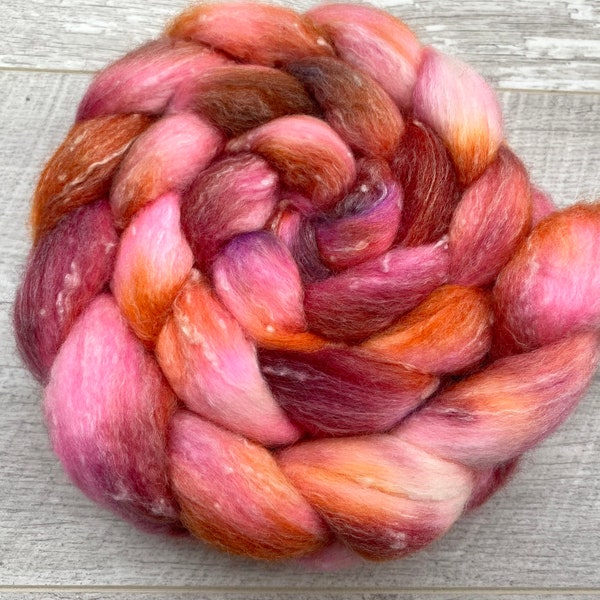 100g Lullaby - merino tweed bamboo combed tops hand dyed roving UK