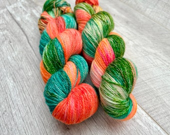 Cotton sock yarn skein 4 ply merino pima cotton hand dyed UK
