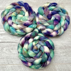 100g merino tencel hand dyed fibre roving combed tops. UK