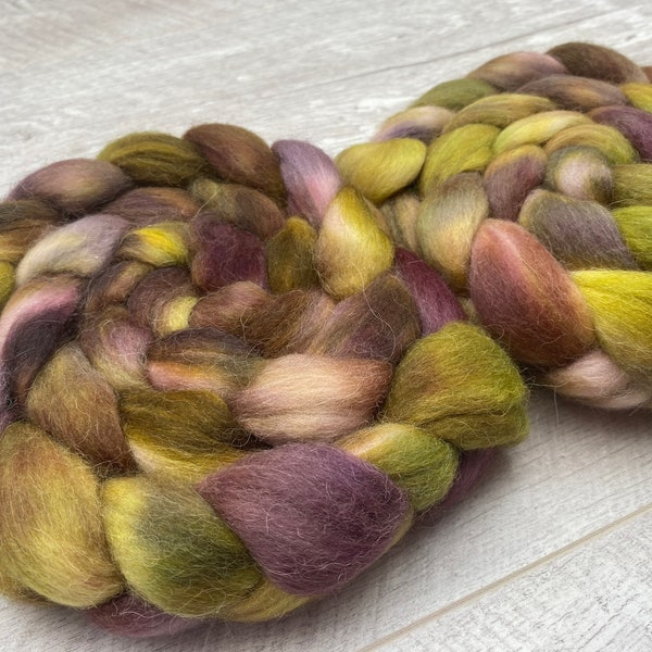 100g Merino Alpaca hand dyed fibre combed top roving UK