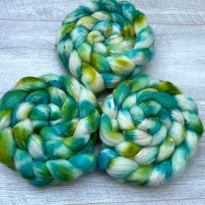 100g shetland silk hand dyed fibre combed tops UK