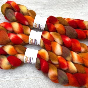 100g Galway hand dyed fibre combed tops. UK roving wool